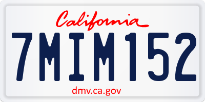 CA license plate 7MIM152
