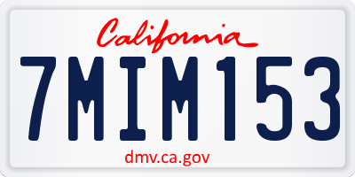CA license plate 7MIM153