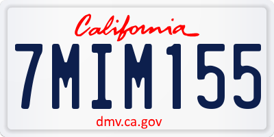CA license plate 7MIM155