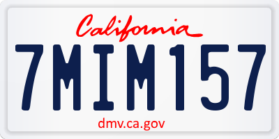CA license plate 7MIM157