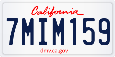 CA license plate 7MIM159