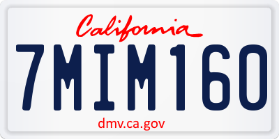 CA license plate 7MIM160