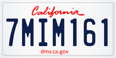 CA license plate 7MIM161