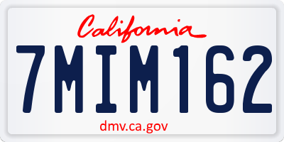 CA license plate 7MIM162