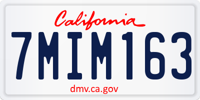 CA license plate 7MIM163