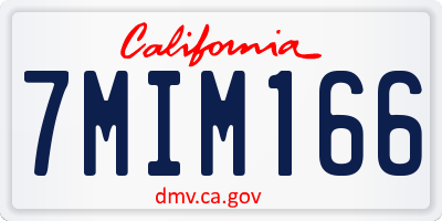 CA license plate 7MIM166