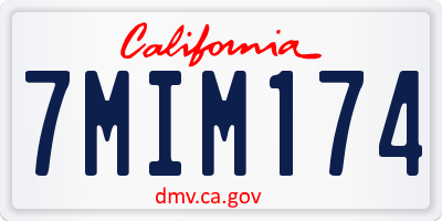 CA license plate 7MIM174
