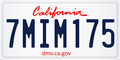CA license plate 7MIM175