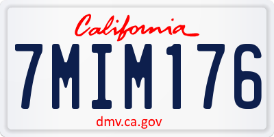 CA license plate 7MIM176