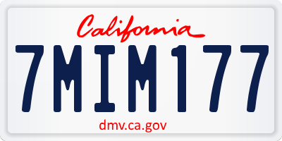 CA license plate 7MIM177