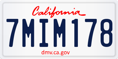 CA license plate 7MIM178