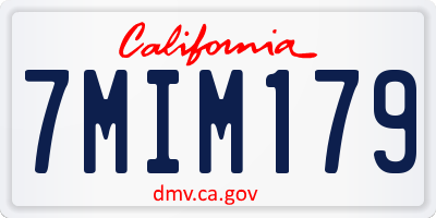 CA license plate 7MIM179