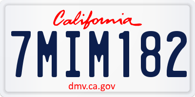 CA license plate 7MIM182