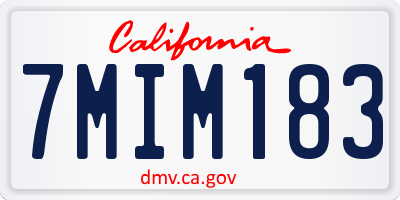 CA license plate 7MIM183