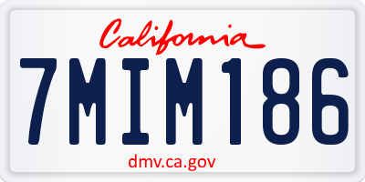 CA license plate 7MIM186