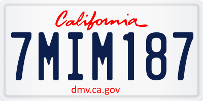 CA license plate 7MIM187