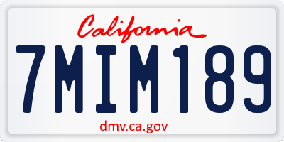 CA license plate 7MIM189