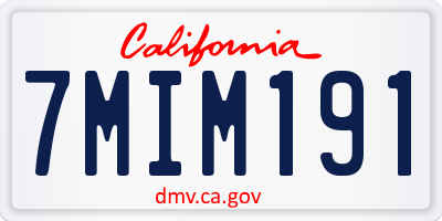 CA license plate 7MIM191