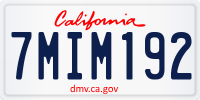 CA license plate 7MIM192