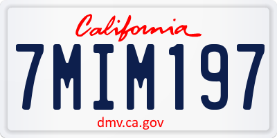 CA license plate 7MIM197