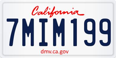 CA license plate 7MIM199