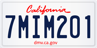 CA license plate 7MIM201