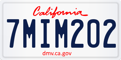 CA license plate 7MIM202