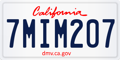 CA license plate 7MIM207