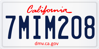 CA license plate 7MIM208