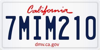 CA license plate 7MIM210