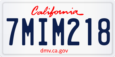 CA license plate 7MIM218