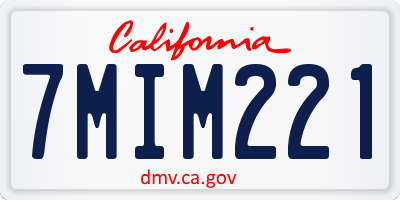 CA license plate 7MIM221