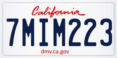 CA license plate 7MIM223