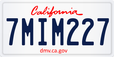 CA license plate 7MIM227