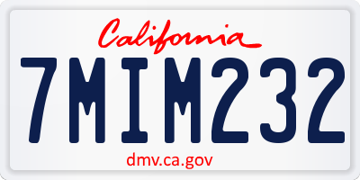 CA license plate 7MIM232