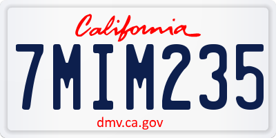 CA license plate 7MIM235