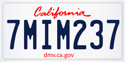 CA license plate 7MIM237