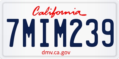 CA license plate 7MIM239