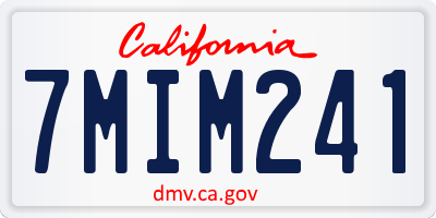 CA license plate 7MIM241