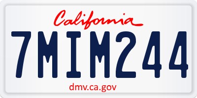 CA license plate 7MIM244