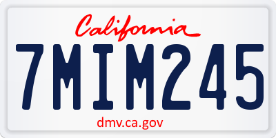 CA license plate 7MIM245