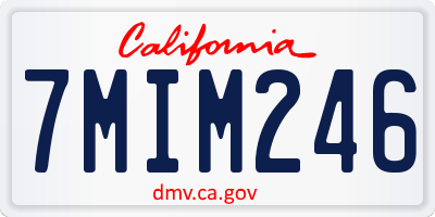 CA license plate 7MIM246