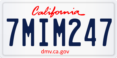 CA license plate 7MIM247