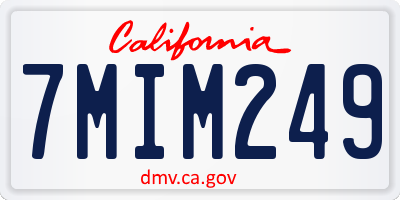 CA license plate 7MIM249