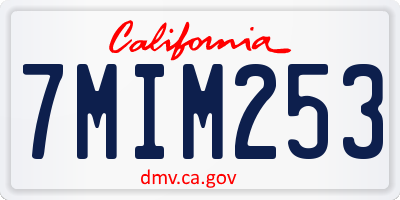 CA license plate 7MIM253