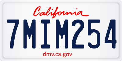 CA license plate 7MIM254