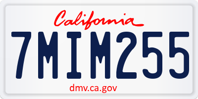 CA license plate 7MIM255