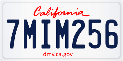 CA license plate 7MIM256