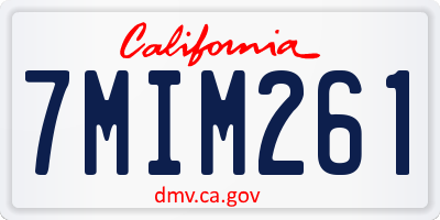 CA license plate 7MIM261