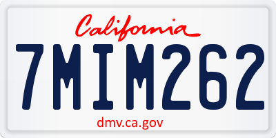 CA license plate 7MIM262